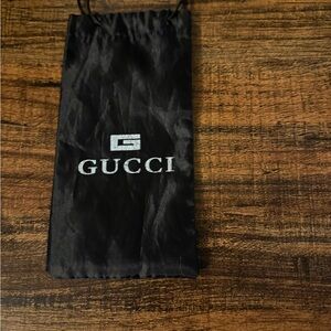 Gucci Black Satin Drawstring Bag